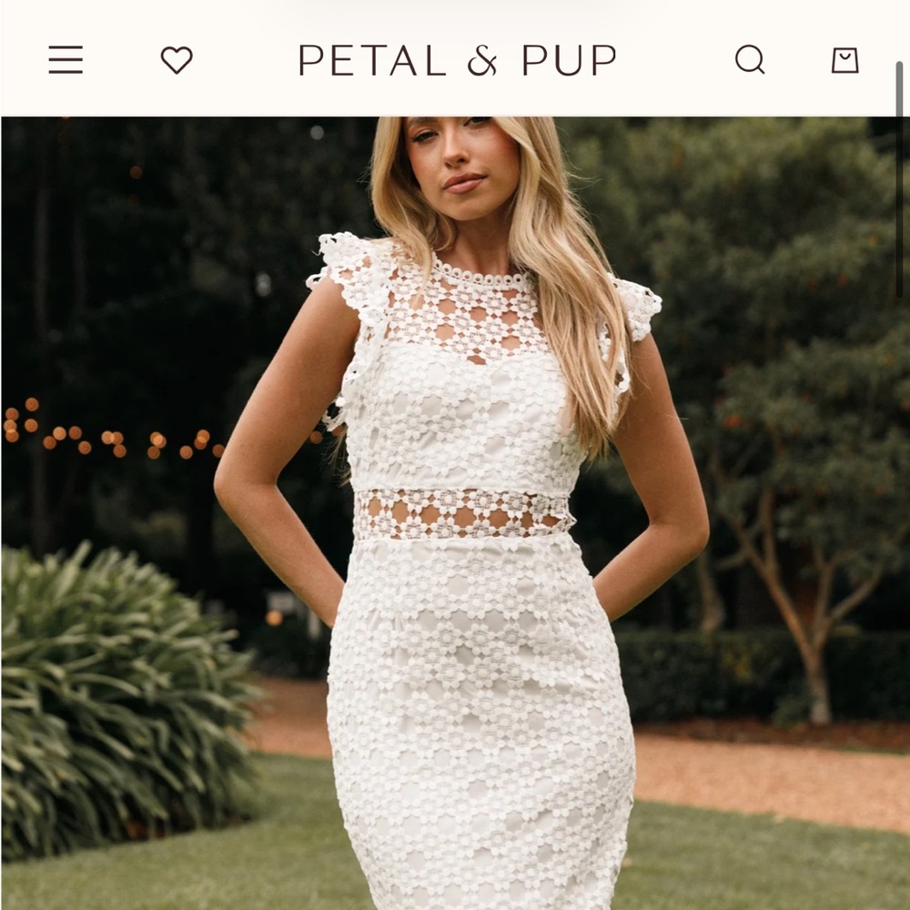 Bridal white midi dress - petal & pup
